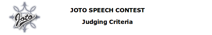 JOTO SPEECH CONTEST Judging Criteria